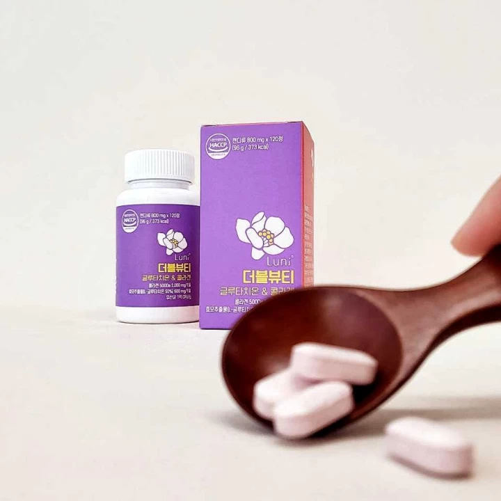 Vien uong trang da Double Glutathione Collagen Luni 120v 1