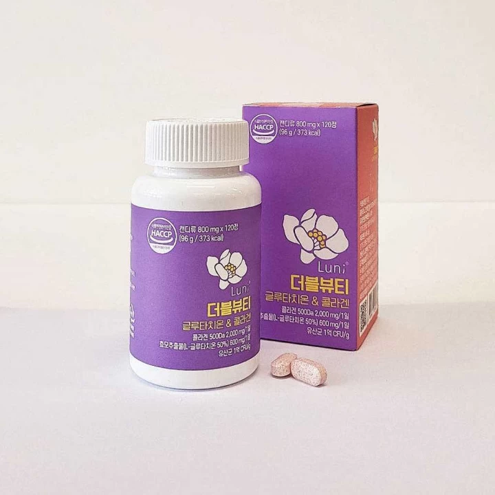 Vien uong trang da Double Glutathione Collagen Luni 120v 3