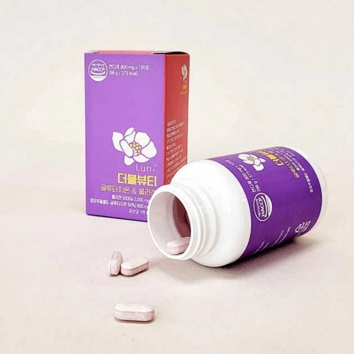 Vien uong trang da Double Glutathione Collagen Luni 120v 7